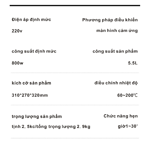 Nồi Chiên Không Dầu 6L Màu Đen Công Nghệ Chiên 3D Bảo Hành 1 Đổi 1