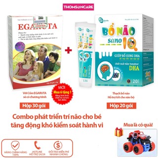 Cốm Egaruta 30 gói và Thạch bổ não Sano IQ 20 gói - Combo phát triển trí não cho bé, giúp bé tập trung - thomsoncare