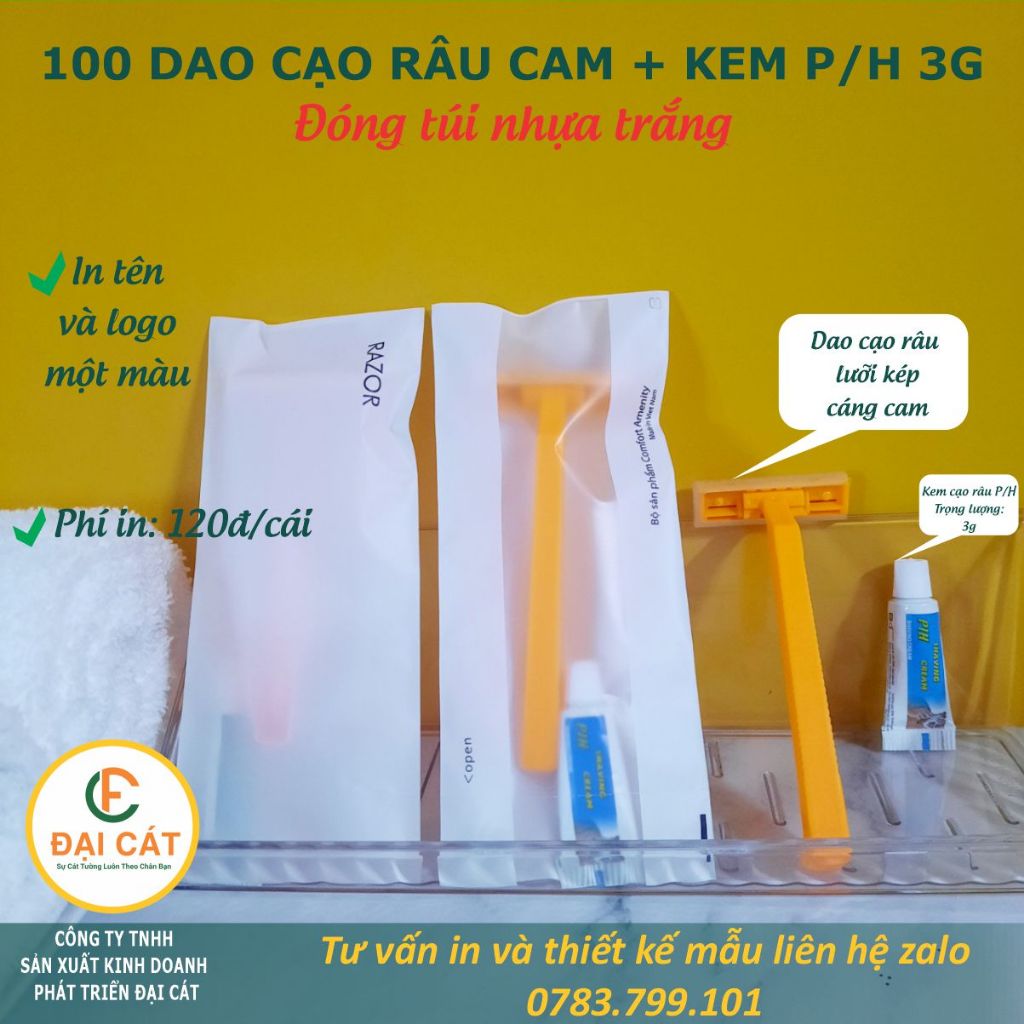 100 Dao cạo râu dùng cho nhà nghỉ, khách sạn
