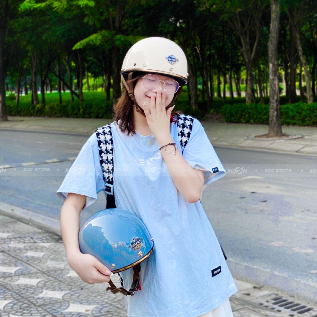 Mũ bảo hiểm nửa đầu Napoli Pug Version Harley, nón bảo hiểm 1/2 Napoli Sóc Store Vietnam chính hãng