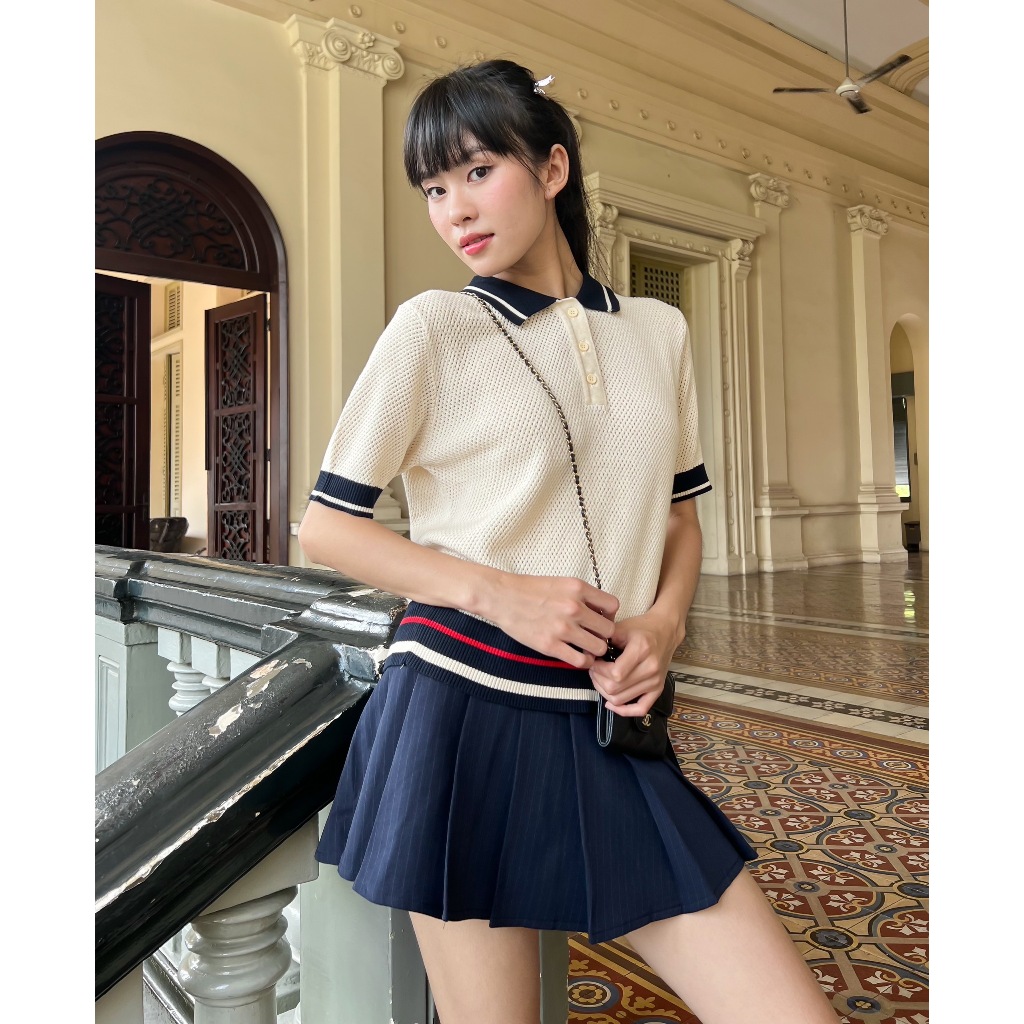 Áo polo chất len phối viền màu DYLEN TOP
