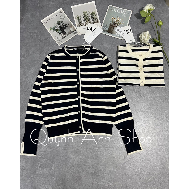 Áo len dài tay kẻ ngang Zara xuất A226