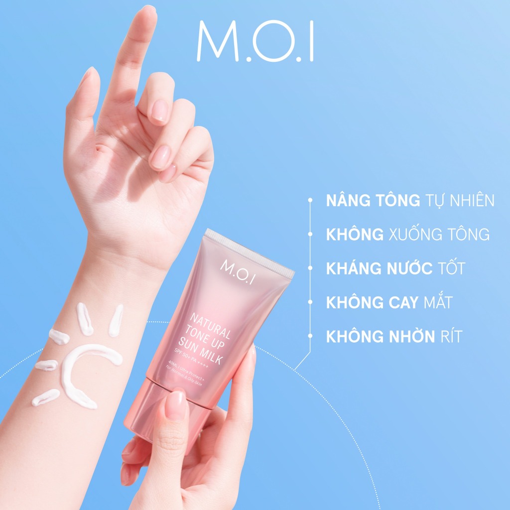 Bộ đôi M.O.I Kem chống nắng Nâng tông SPF 50+PA++++ và Phấn má Phiên bản giới hạn