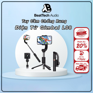 Tay Cầm Chống Rung Điện Tử Gimbal L08 Có Bluetooth -Có Chân Đỡ Tự Đứng - Kéo Dài Tới 86cm - Hàng Cao Cấp
