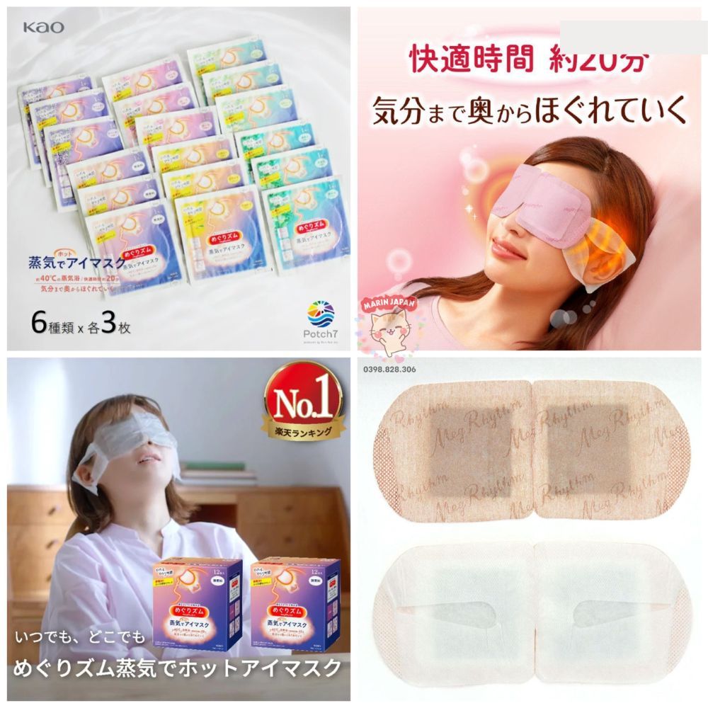 Mặt Nạ Xông Hơi Giúp Nóng Giúp Thư Giãn Mắt Kao Nhật Bản Lẻ 1 Miếng