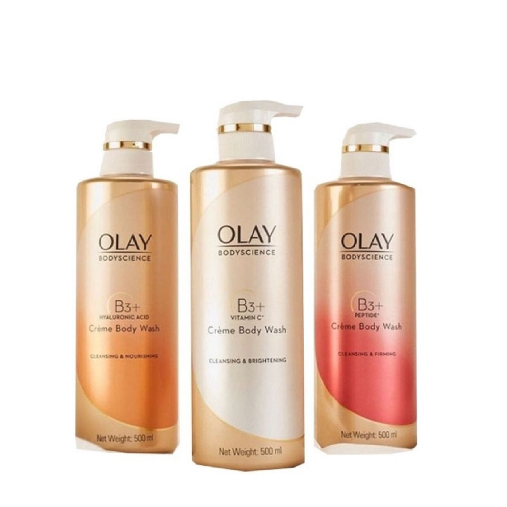 Sữa tắm trắng da dưỡng ẩm Olay Body Science B3 + Vitamin C , Peptide Creme Body Wash 500ml