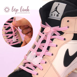 [MỚI] Bộ dây giày co dãn kèm phụ kiện KHÓA NHỰA dây giày không cần buộc thắt giày thể thao sneaker ngoài trời