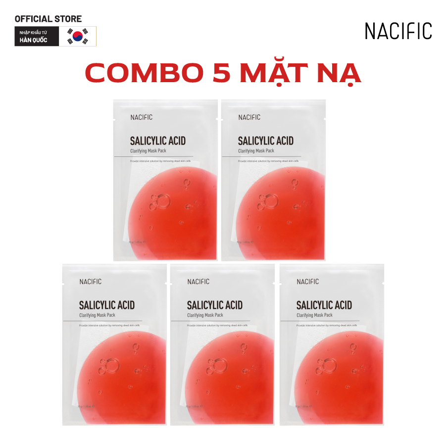 Combo 5 pcs  Nacific Mặt nạ Salicylic Acid Clarifying Mask Pack 30g