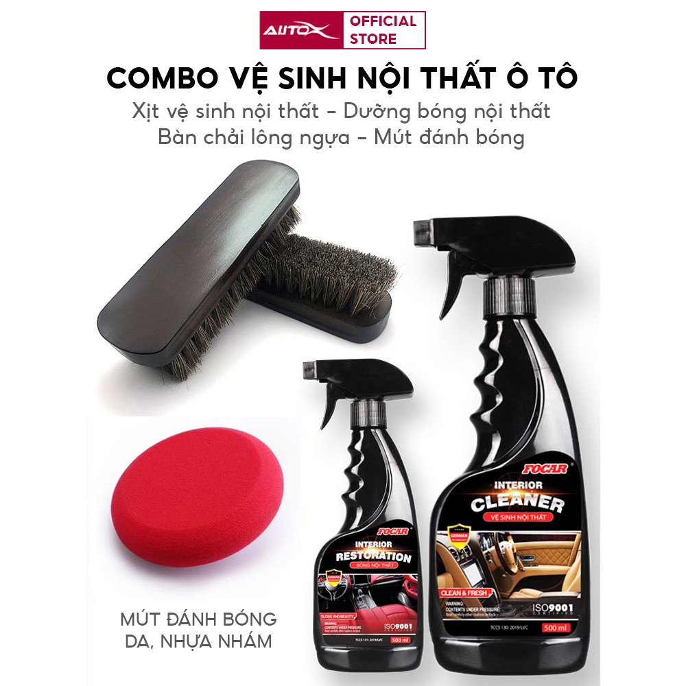 Mút đánh bóng nội thất ô tô AutoX chuyên dụng với ghế da nhựa nhám tạo độ bóng và làm sạch sâu