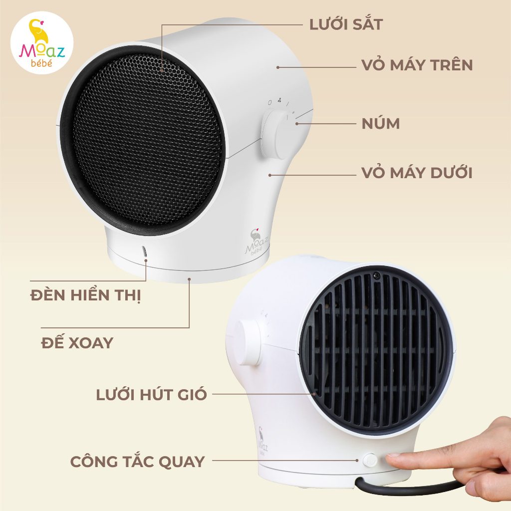 Máy sưởi đa năng Moaz BéBé MB076