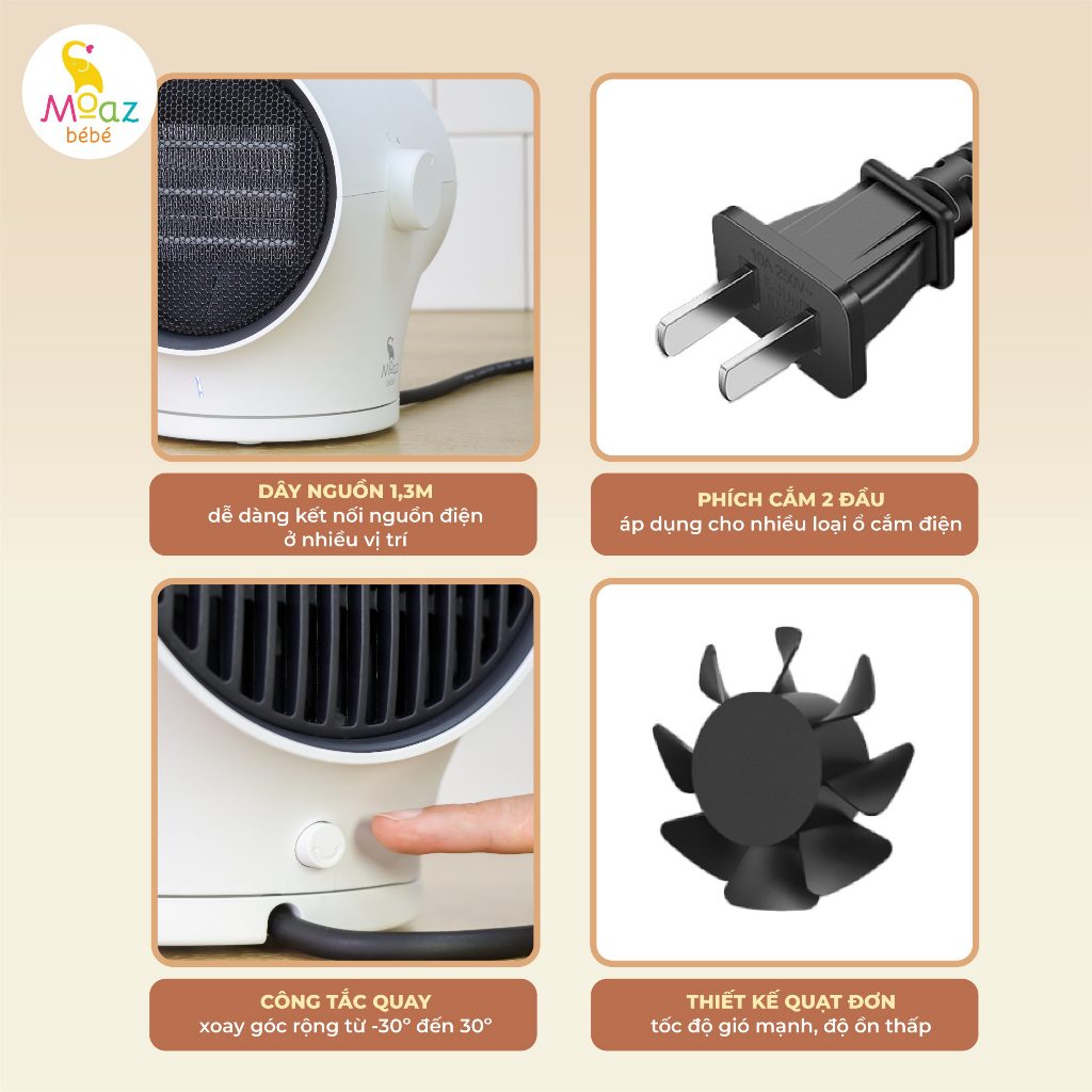 Máy sưởi đa năng Moaz BéBé MB076