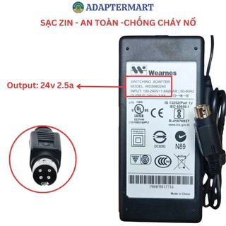 Dây nguồn 24v 2.5a chân jack 4 pin xịn mới 100% cho máy pos, máy bán hàng, máy tính tiền cảm ứng