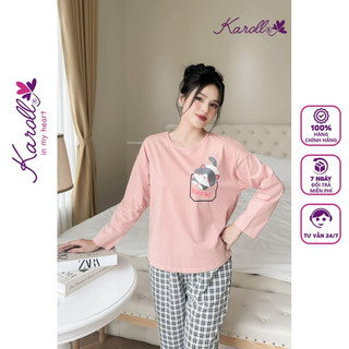 Đồ bộ nữ mặc nhà Jcvcoll - Karoll DK09-23 ÁO COTTON QUẦN THÔ. QD