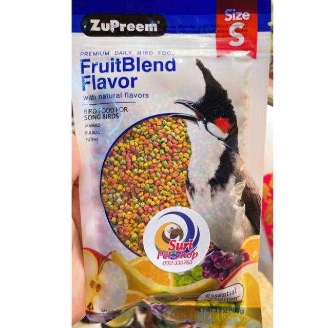 Hạt trái cây zupreem Mỹ cho chào mào size s gói nguyên seal 100g