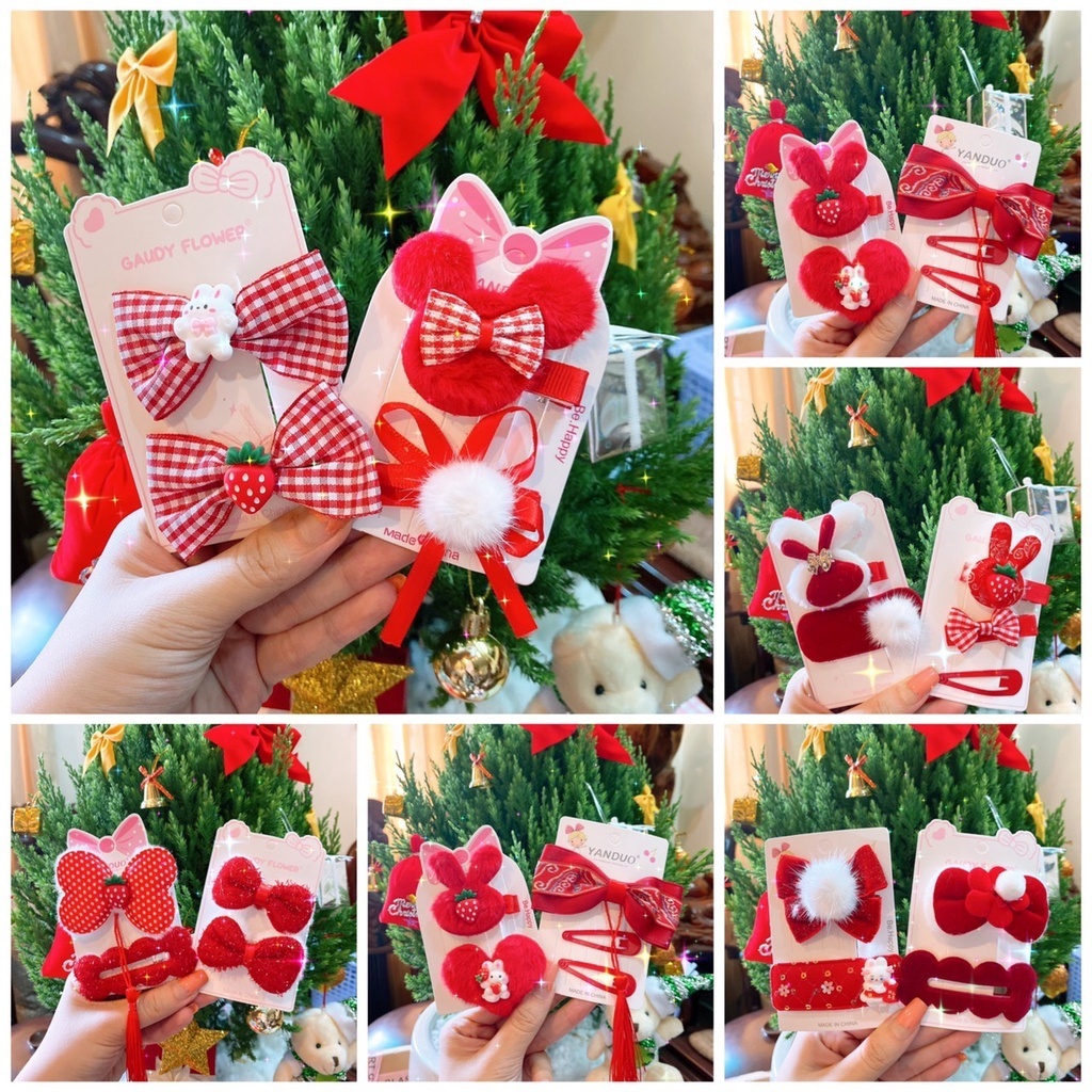 Bờm kẹp băng đô cài tóc Noel mừng Giáng Sinh siêu dễ thương cho bạn gái . Phong cách Hàn Quốc dạ hội