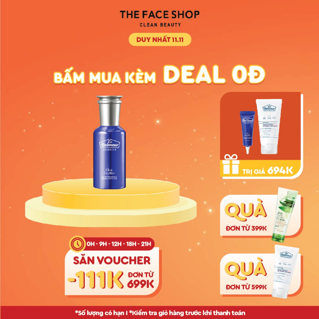 Tinh Chất Phục Hồi Làm Săn Chắc Da THE FACE SHOP Dr.Belmeur Cica Peptite Ampoule 45ml