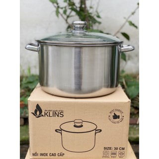 Nồi inox 1 đáy cao cấp klins 30cm, nồi luộc gà