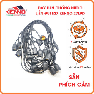 Combo 2 bộ dây đèn kín nước thả ngoài trời 5 mét 10 đui đèn E27 - không kèm bóng