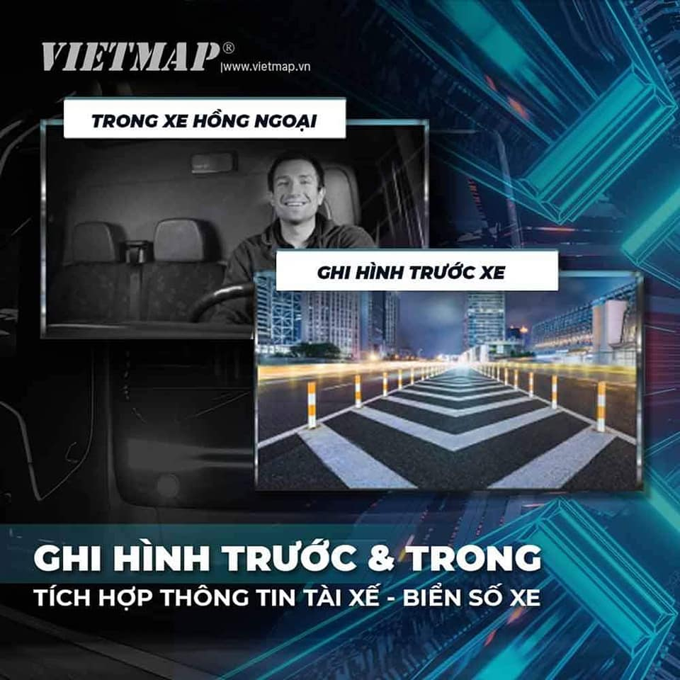 Camera hành trình Vietmap VM350 - Giám sát Online trước và trong xe