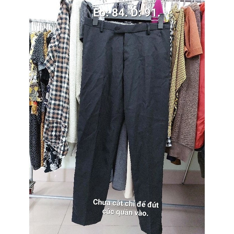 Quần nam eo 84cm, dài 91cm.