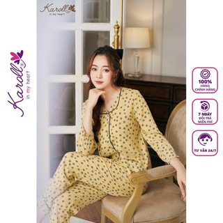 Đồ bộ nữ mặc nhà Jcvcoll - Karoll NH23.073 PIZAMA THÔ HOA. QD