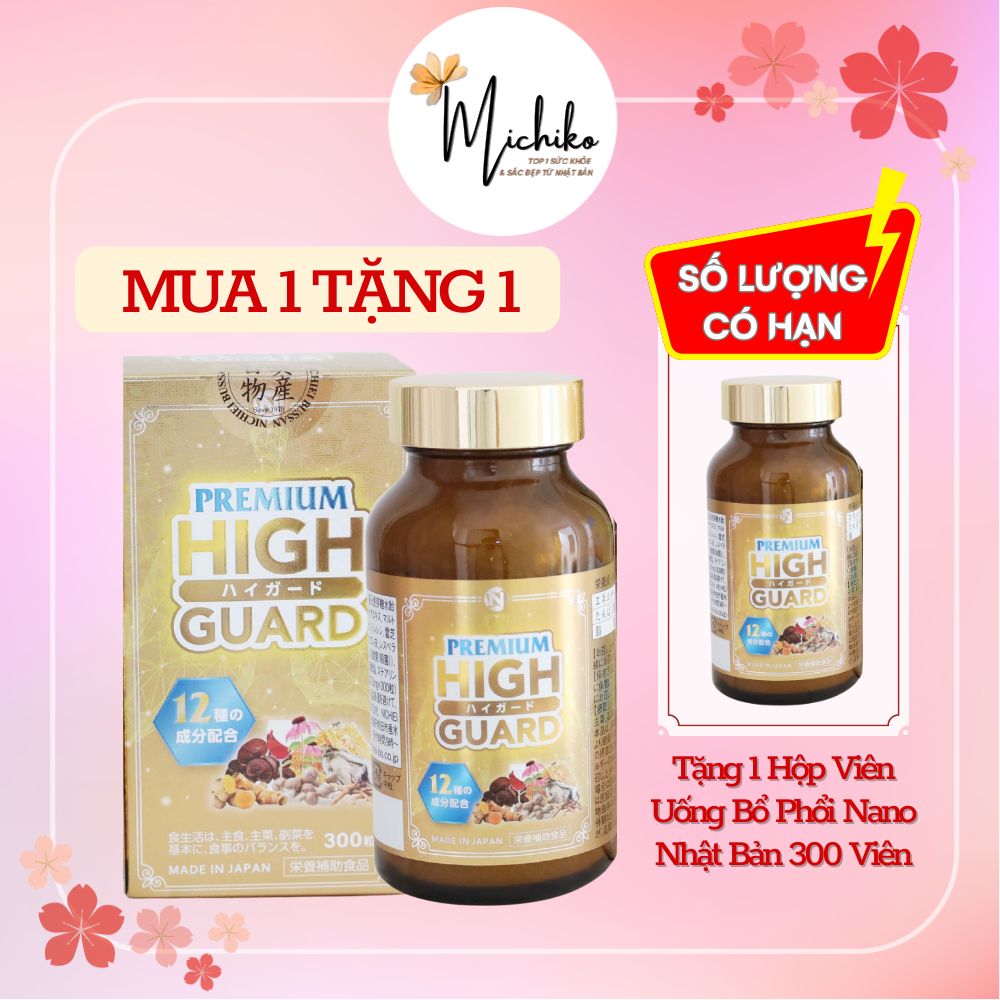 Viên uống bổ phổi Nichiei Bussan Nano Premium High Guard 300 viên