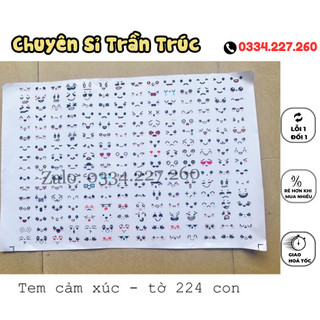 [TỜ] Combo 210/224 tem cảm xúc - tem emoji 2.5cmx 4cm, sticker cảm xúc, tem mặt cười, tem nhựa giá rẻ
