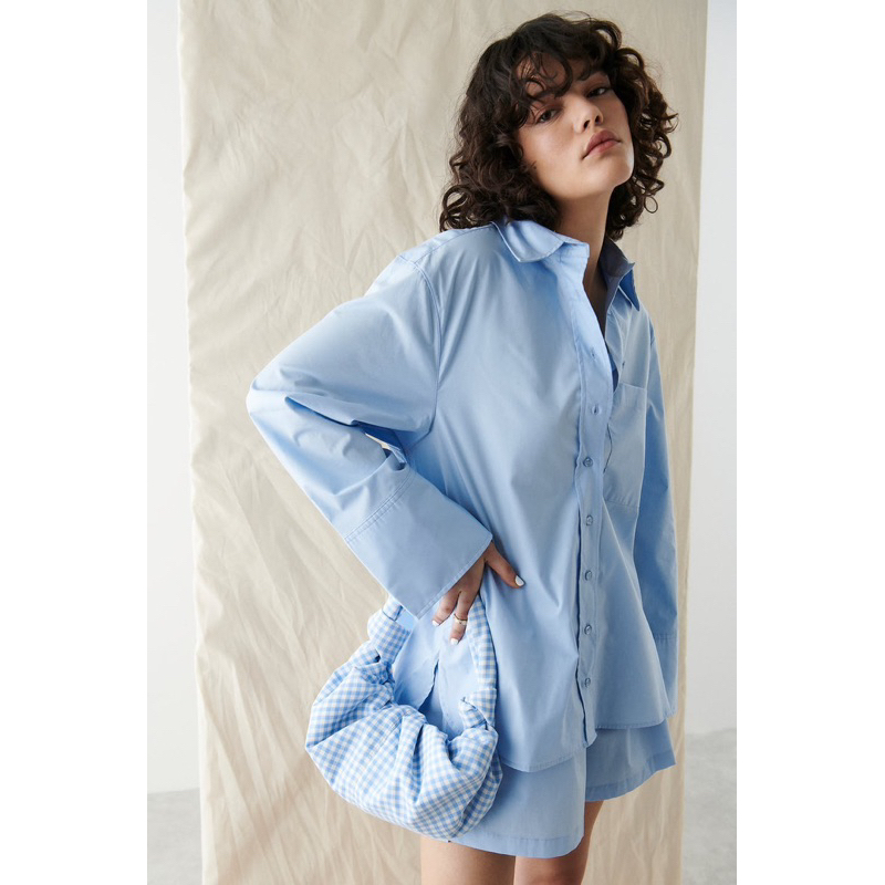 Sơmi dáng oversize chất liệu cao cấp tay loe nhẹ xuất xịn Tqxk