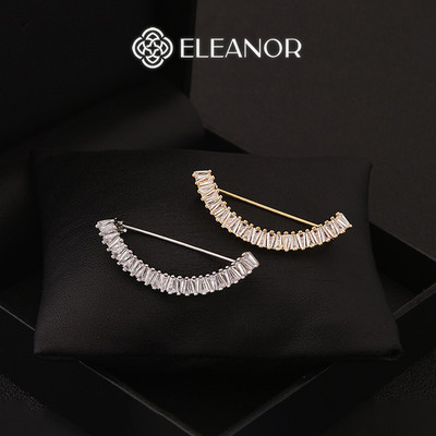 Ghim cài áo nam nữ Eleanor Accessories hình vòng cung trâm cài đính đá phụ kiện thời trang 6604