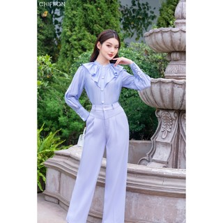 Áo sơ mi nữ cổ bèo tơ Nhật Chiffon