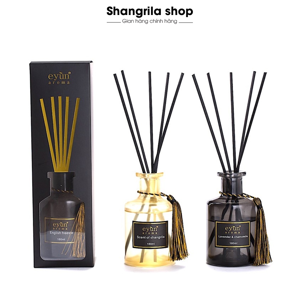 Chai 180ml, Tinh Dầu Khuếch Tán thơm phòng, Màu Đen Quý Phái, Mùi Shangrila mê hoặc sang chảnh, Shangrila Shop