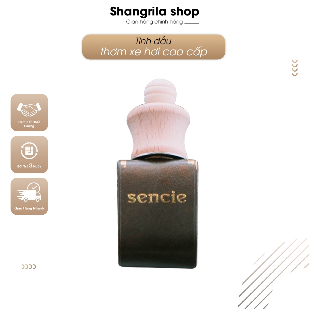 Tinh dầu thơm xe hơi cao cấp SENCIE, gắn khe quạt gió, 5 Mùi Hương lựa chọn, 5 Màu Bao Da bọc chai