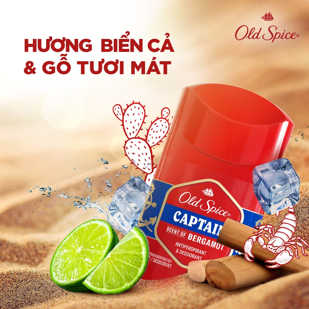 Lăn khử mùi nam Old Spice 30Shine phân phối chính hãng hương thơm nam tính khử mùi bền bỉ suốt 48h không gây vệt ố vàng