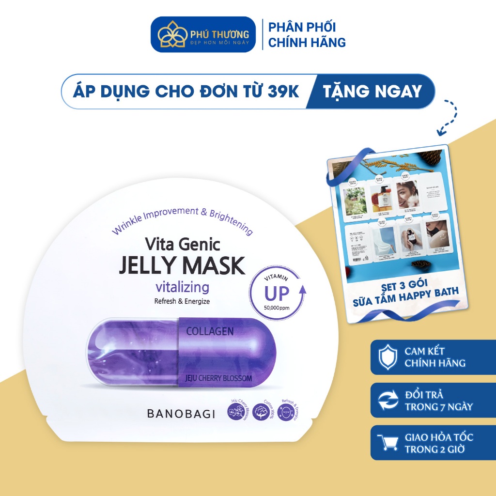Mặt nạ Banobagi Vita Genic Jelly Mask Vitalizing - màu tím dành cho làn da mệt mỏi, xỉn màu, lão hóa