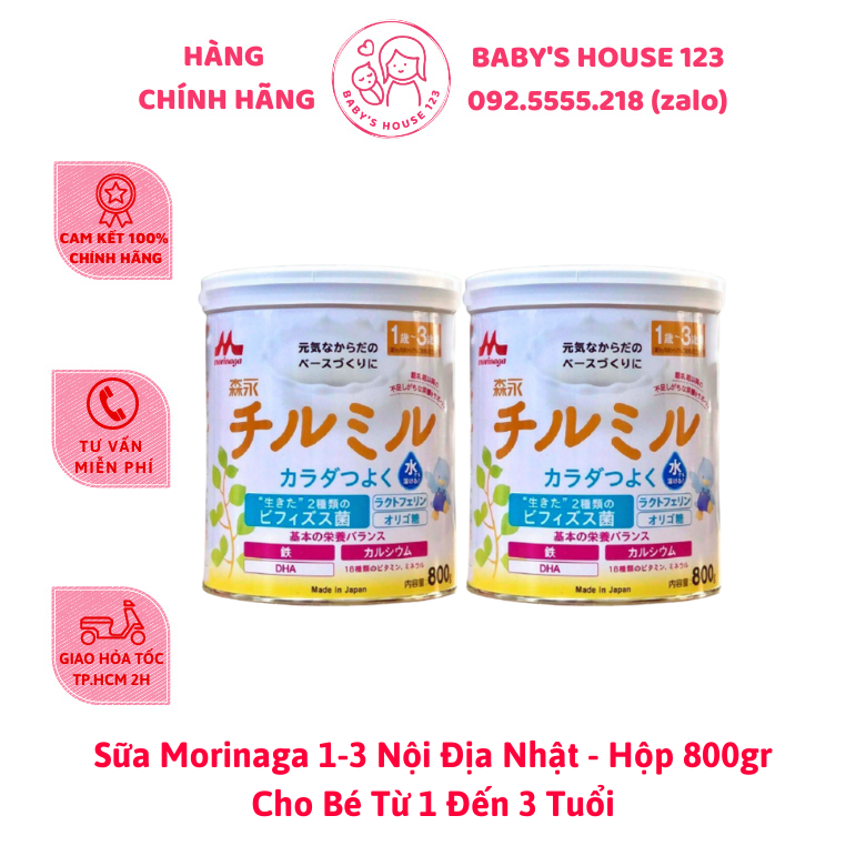 Combo 2 Hộp Sữa Morinaga 1-3 Mẫu Nội Địa Nhật Bản (Hộp 820gr x 2)