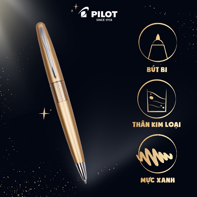 Bút bi ký Pilot Mr1 mực xanh (Thân Gold) BP-MR1-M-GDZ-L