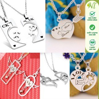 Dây chuyền cặp đôi tình yêu vòng cổ cặp đôi tình yêu Người Đẹp Vì Lụa không đen không gỉ xài nước tốt