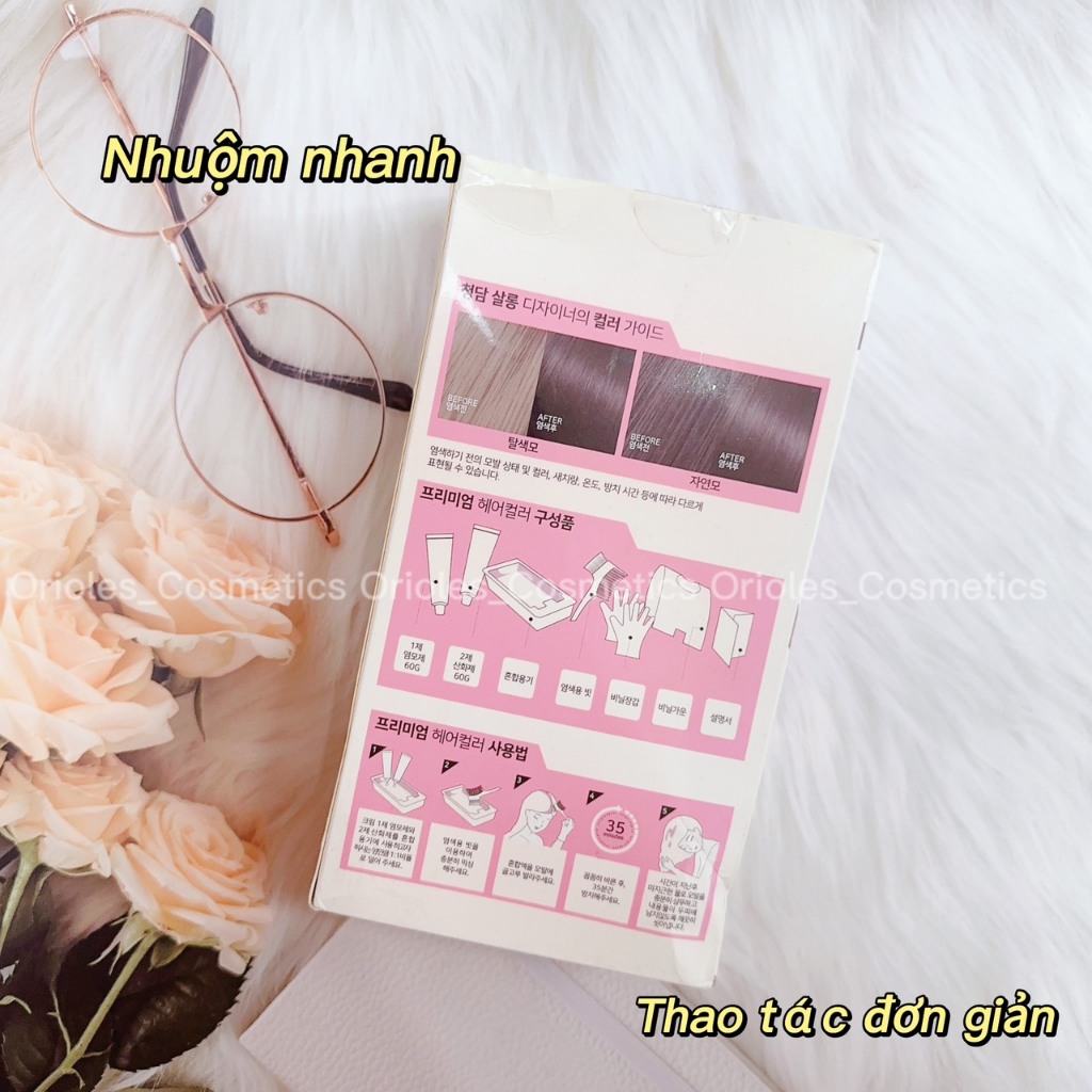 Màu Nhuộm Tóc Cao Cấp Lên Màu Chuẩn Từ Thiên Nhiên Jenny House Premium Hair Color 120g Hàn Quốc