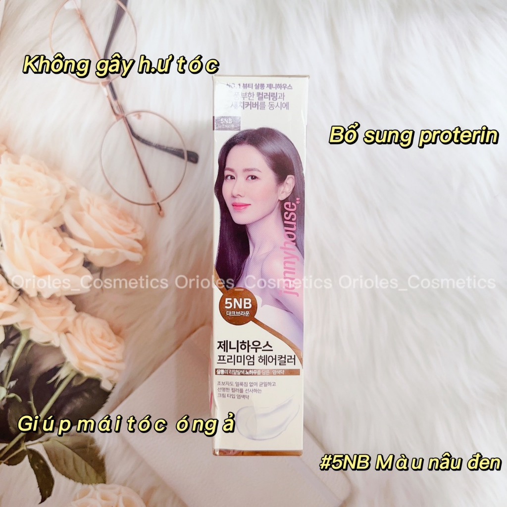 Màu Nhuộm Tóc Cao Cấp Lên Màu Chuẩn Từ Thiên Nhiên Jenny House Premium Hair Color 120g Hàn Quốc