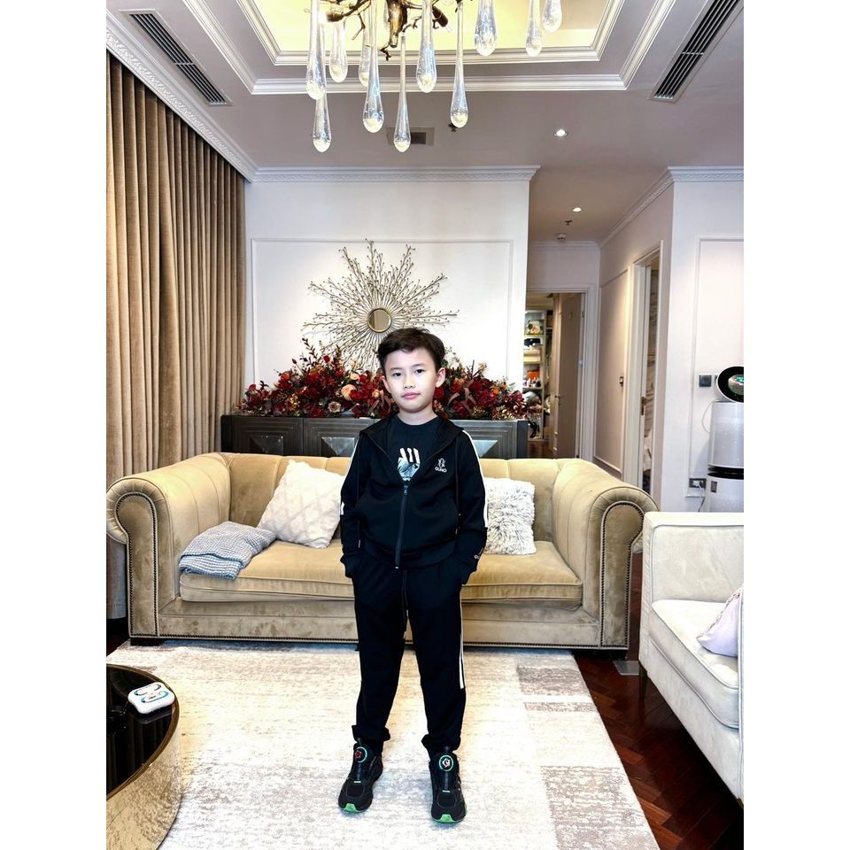 Bộ đồ nỉ thu đông bé trai, bé gái GUNO 23DBK09 có mũ sọc tay, áo khoác hoodie trẻ em hàng thethao.vnxkn