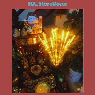 Đèn led bông lúa , set 10, 15 bông trang trí, bông lúa vàng, trang trí ban thờ phòng khách ha_storedecor
