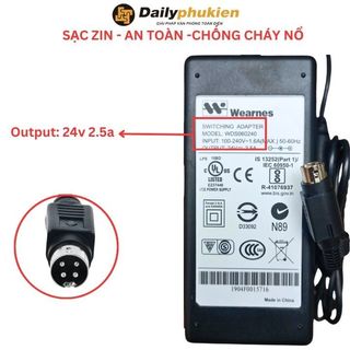 Adapter nguồn máy bán hàng POs Sunmi T1 T2 mini xịn 24v-2.5a 4 pin