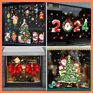 [HỎA TỐC] Decal Noel 2 mặt hít tĩnh điện không cần keo dán - Mẫu decal dán kính trang trí trên cửa kính giá rẻ