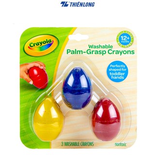 Bộ 3 sáp màu hình trứng có thể tẩy rửa được Crayola Washable Plam-Grasp Crayons