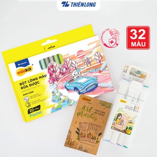 Bộ 32 cây art marker - fiber pen - tặng sổ sketch