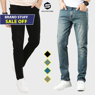 Quần jean nam co giãn 4 chiều, có Big size 28-36 quần bò màu đen trơn dáng ôm - sogeum.store