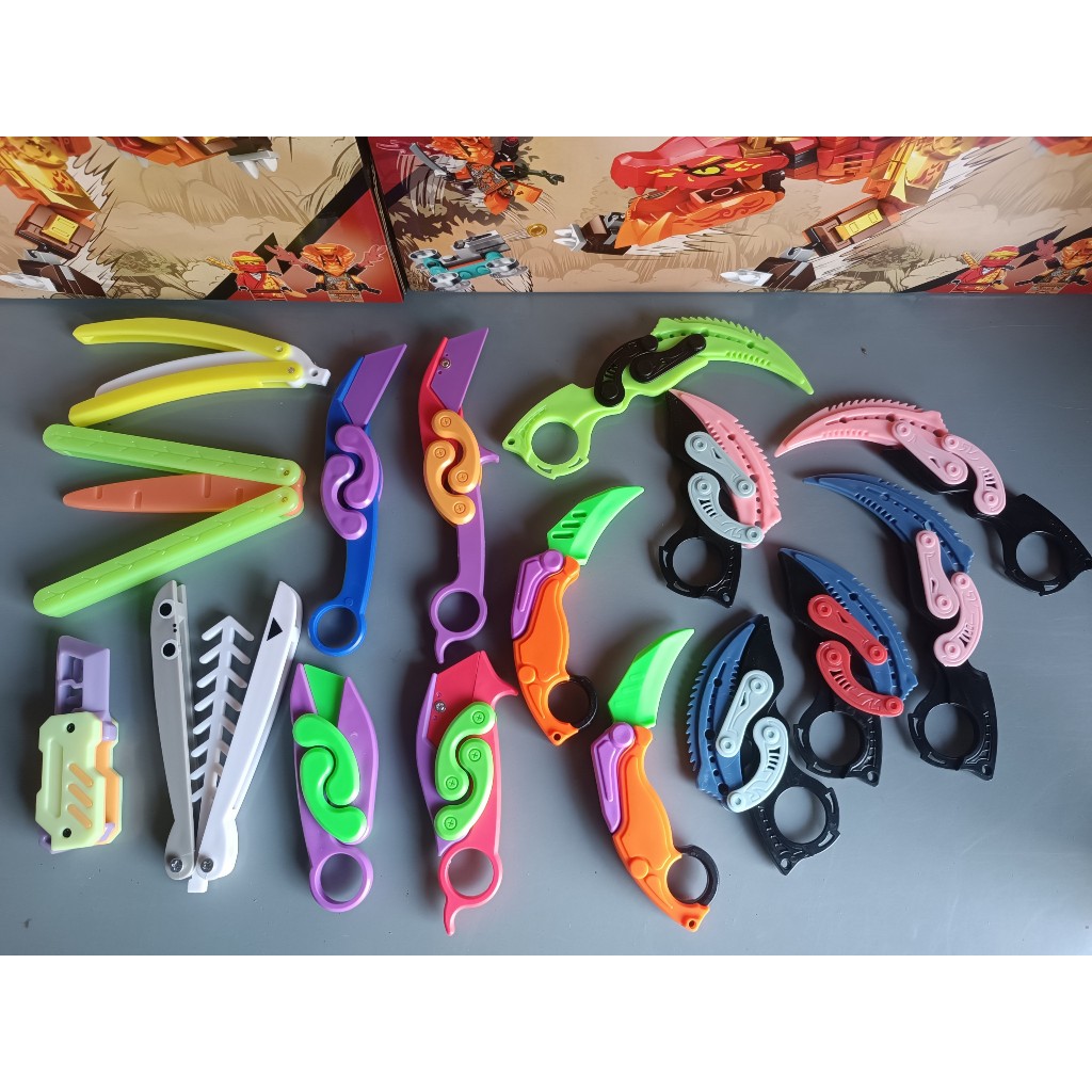 Tổng hợp các mẫu dao CSGO cà rốt Karambit in 3d xả Stress -Đồ chơi dao karambit trọng lực trend mới