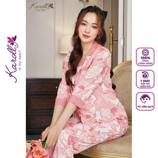 Đồ bộ nữ mặc nhà Jcvcoll - Karoll NH23.072 LỤA LUXURY HÌNH. QD