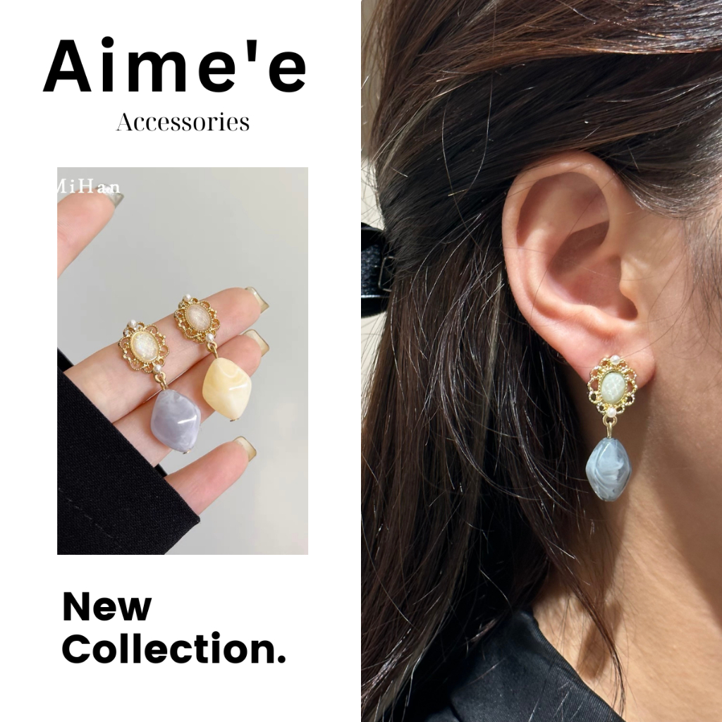 Khuyên tai nữ, khuyên tai chuôi bạc s925 kiểu dáng xinh sắn sang trọng phong cách hàn quốc chuôi bạc