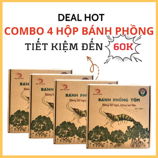 Combo 4 hộp Bánh phồng tôm 500gr - không bột ngọt. không hạt tiêu